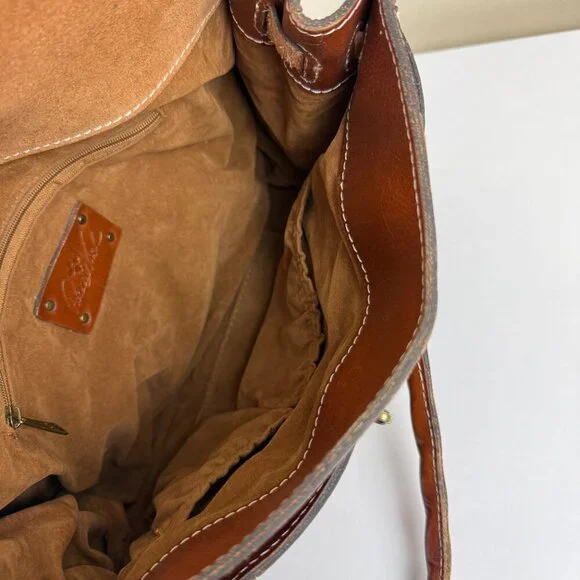 EUC Patricia Nash Vienna Tan/Brown Leather Satchel Bag - Picture 11 of 14